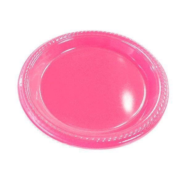PLATO 7 PLASTICO ROSADO FUERTE X10 UNI-0