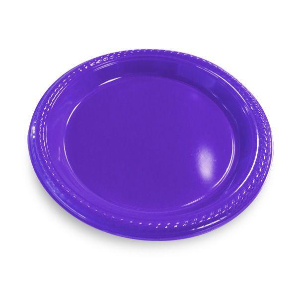 PLATO 7 PLASTICO ROSADO FUERTE X10 UNI-1