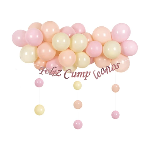 Set De Globos De Látex Color Rosa 36 Pcs-0