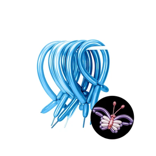 Globos Largos Cromados Color Azul 20pcs 30cm-0