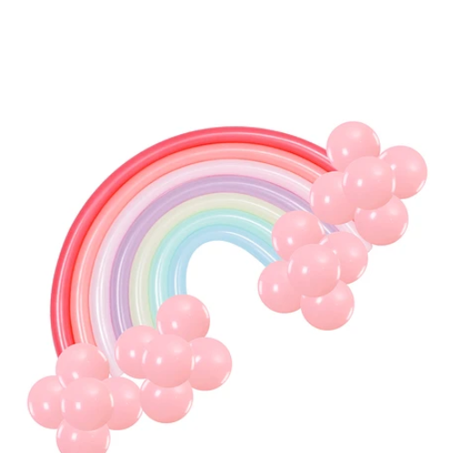 Set De Globos Largo Colores Pastel 32un-1