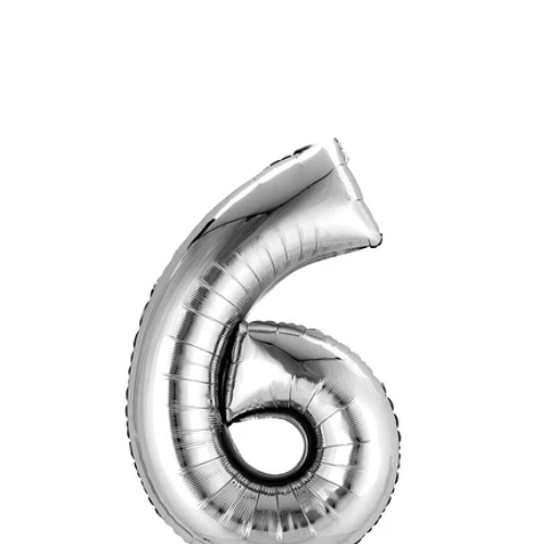 Globo Número 6 Plata 40 Pulgadas-1