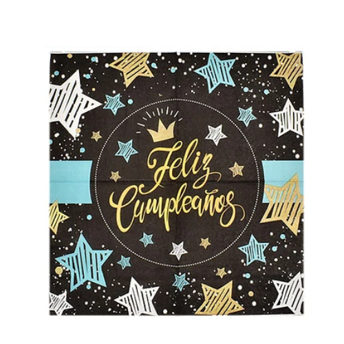 Servilletas Feliz Cumpleaños Azul 16pcs 33x33cm-0