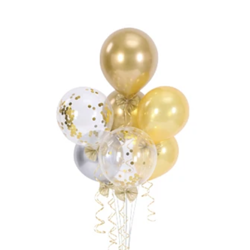 Set De Globos Con Pedestal 7Pcs Dorado-1