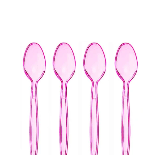 Cucharas Plasticas Rosa 12un 15.5cm-1