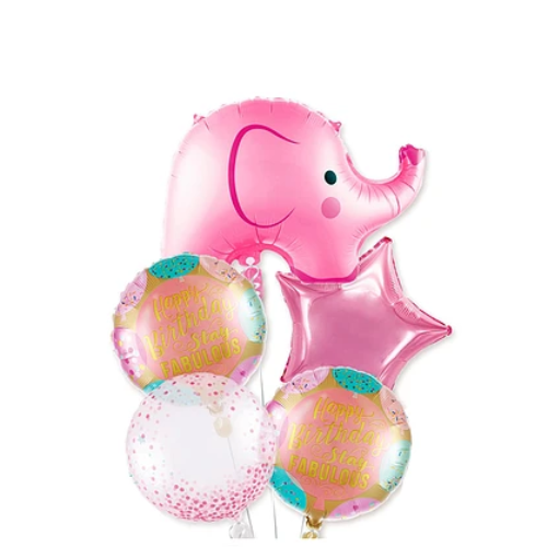 Set De Globos Elefante Rosado 5 Pcs-1