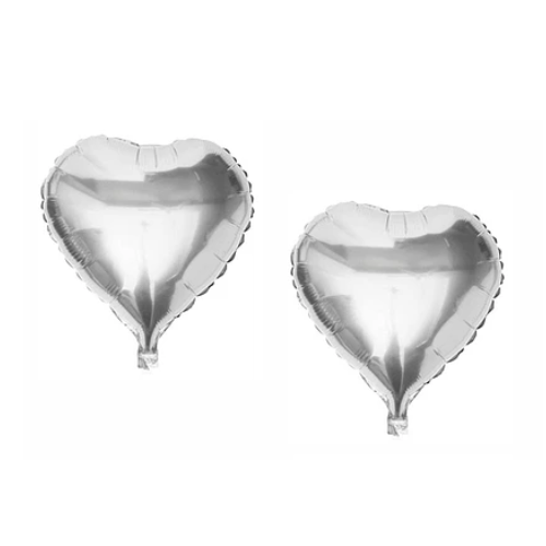 Globos Metalicos Corazón Plata 2pcs 9 Pulgada-0