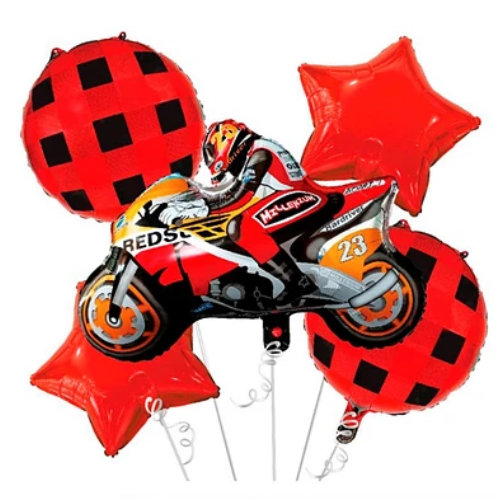 Set De Globos Metálicos Motocicleta 5 Pcs-0