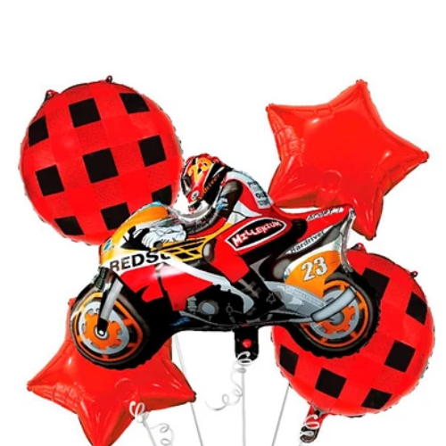 Set De Globos Metálicos Motocicleta 5 Pcs-1
