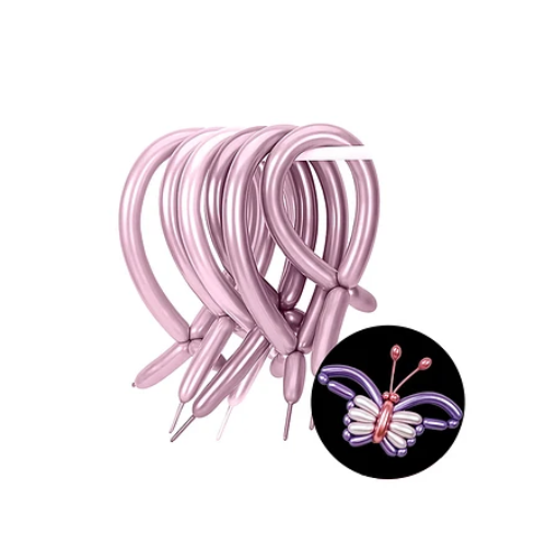 Globos Largos Cromados Color Lila 20pcs 30cm-0