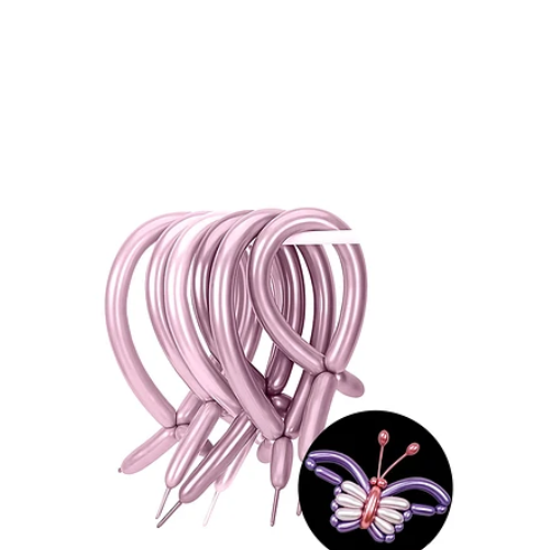 Globos Largos Cromados Color Lila 20pcs 30cm-1