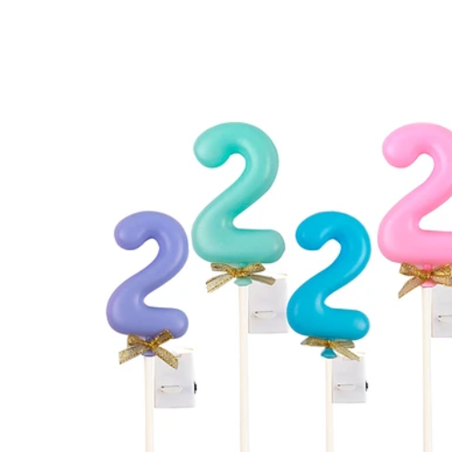 Topper Nº 2 Con Luz Led Color Aleatorio 22cm-1