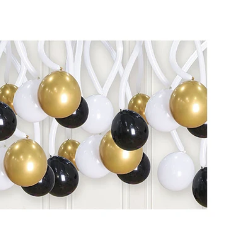 Set De Globos Serie Dorado Negro-1
