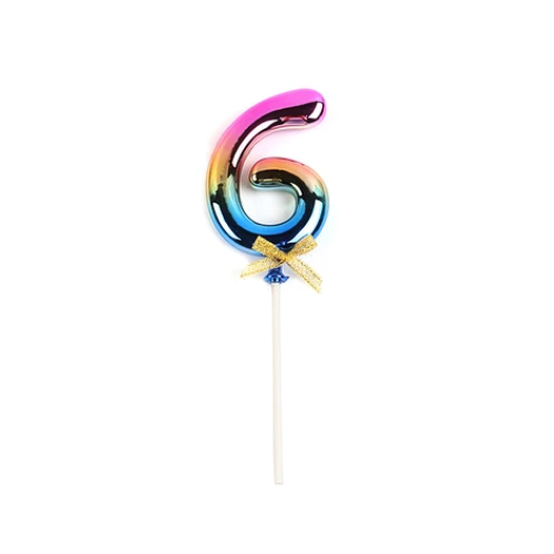 Topper Número 6 Multicolor 20cm-0