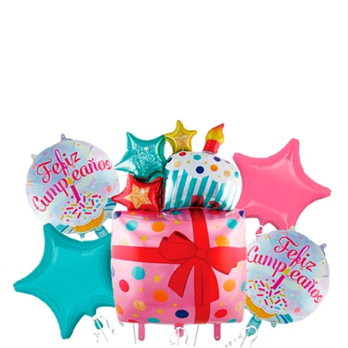 Set Globos Metálicos Feliz Cumpleaños 5 Pcs-1