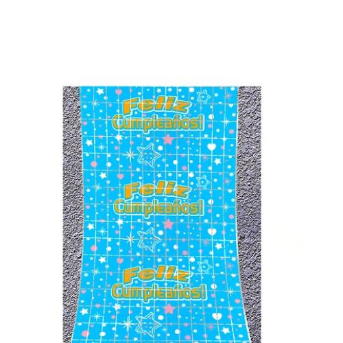 Cortina Celeste Feliz Cumpleaños Con Estrellas 100x200cm-1