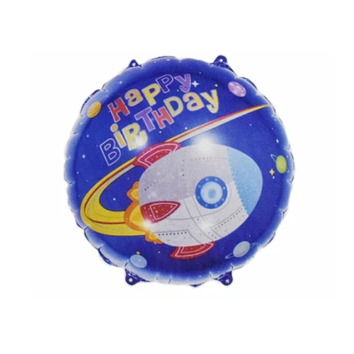 Globo Metalico Happy Birthday Planeta 18-0
