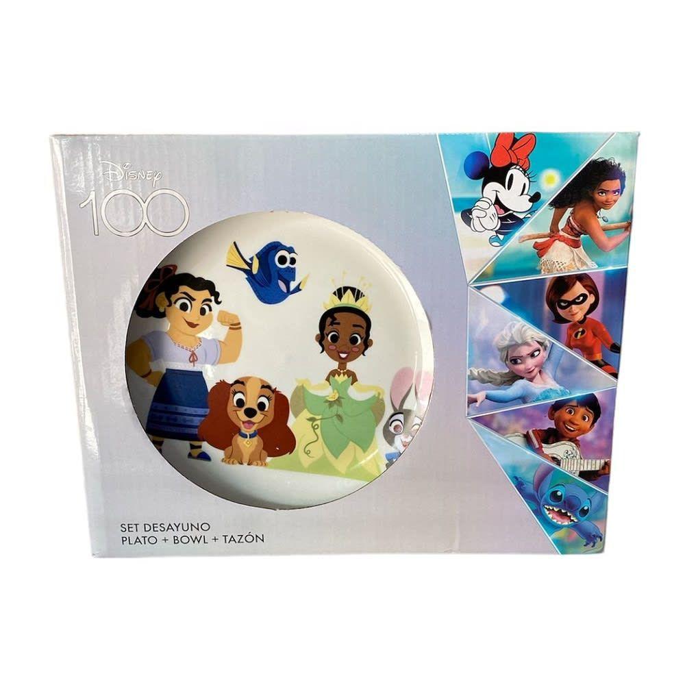 CAJA 12PCS SET DESAYUNO 3PCS CUTE DISNEY 100 AÑOS.-1