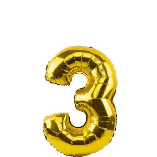 Globo Numero 3 Color Oro De 30 Pulgadas-1