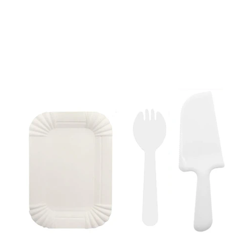Juego De Platos Y Cubiertos De Cumpleaños 13pcs blanco-1