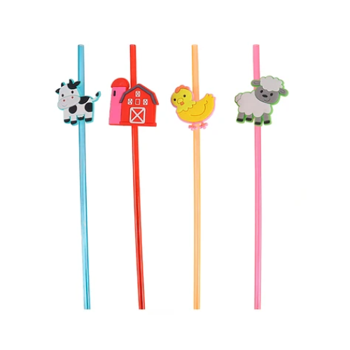 Bombillas Plasticas De Granja 4pcs 23cm-0