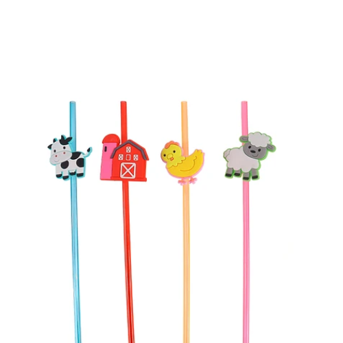 Bombillas Plasticas De Granja 4pcs 23cm-1