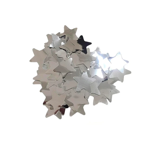 Challa Metalica De Estrellas Plateada-0