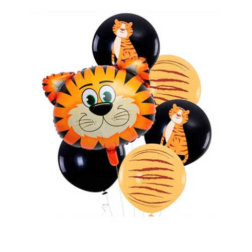 Set De Globos Con Estampado De Tigre 6pcs-0