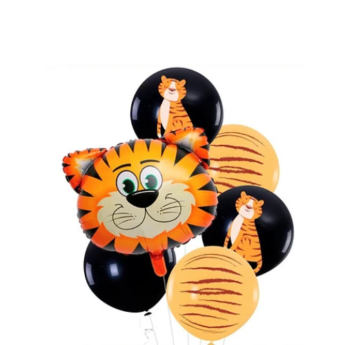 Set De Globos Con Estampado De Tigre 6pcs-1