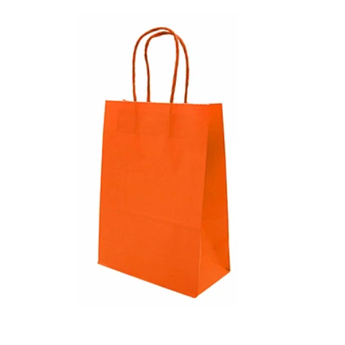 Bolsa De Papel Mediana Naranja-0