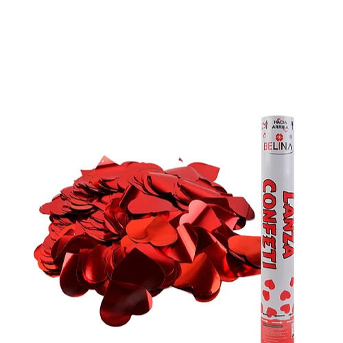 Lanza Confeti Corazones Rojo 1un 5x30cm-1