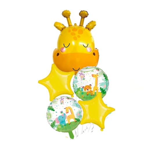 Set De Globos Metalizado Jirafa 5 Pcs-0