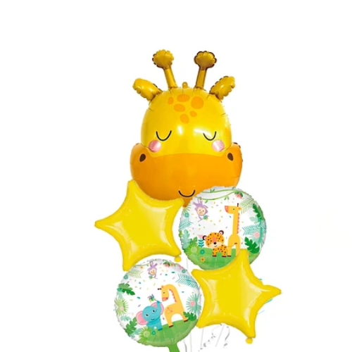 Set De Globos Metalizado Jirafa 5 Pcs-1