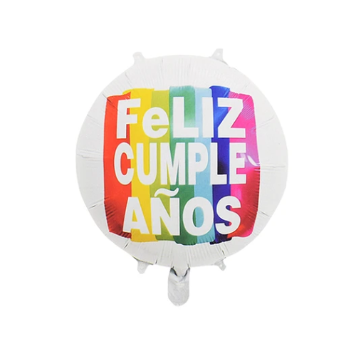 Globo Metalico Feliz Cumpleaños Blanco-0