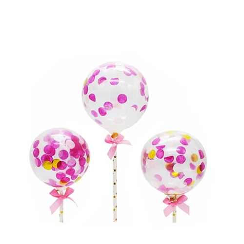 Topper De Globos 3pcs Rosa-1