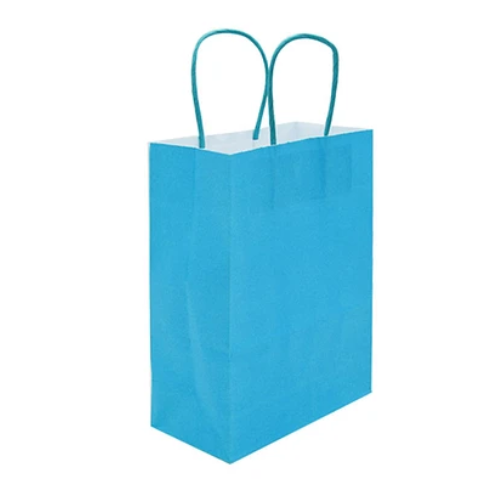 Bolsa De Papel Pequeña Celeste 16x22x8cm-0