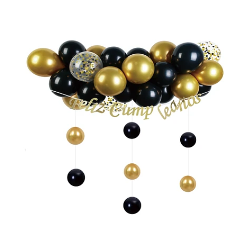 Set De Globos De Látex Dorado Y Negro 36Pcs-0