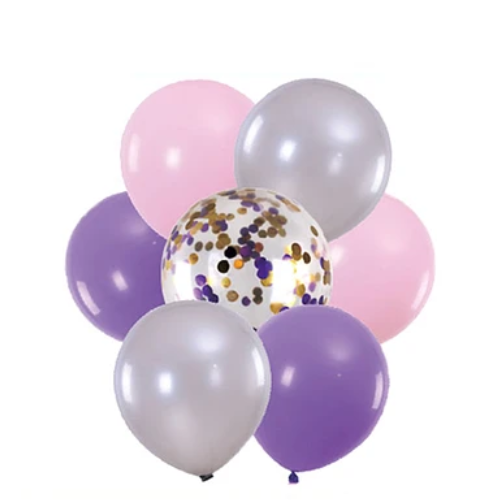Set De Globos Lila 7pcs-1