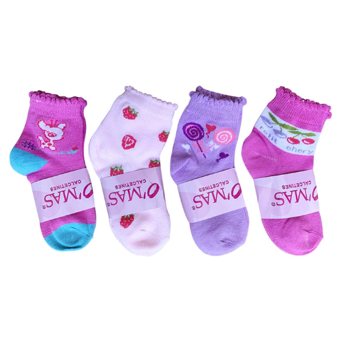 Calcetines De Niña Con Bordado Pack 3 Talla 6 12 Unid-0