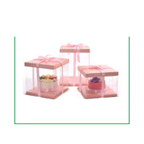 CAJA P/TORTA TRANS C/ROSADO 34cm*18cm (sin lazo)-1