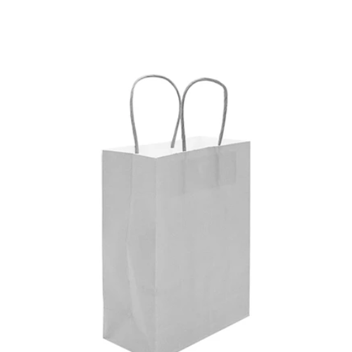 Bolsa De Papel Pequeña Gris 16x22x8cm-1