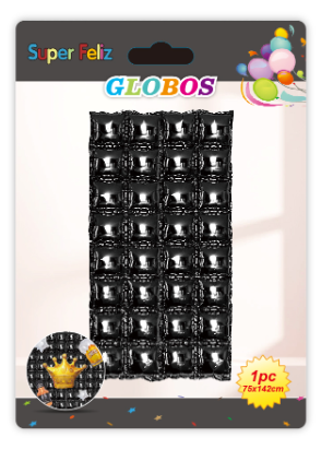 CORTINA DOBLE CUADROS INFLABLE NEGRO-0