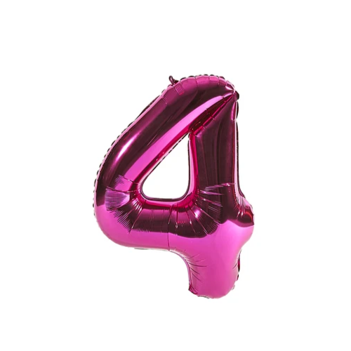 Globo Número 4 Rosa 40 Pulgadas -0