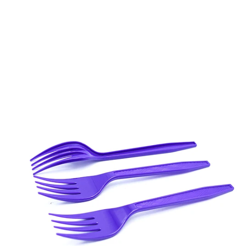 Tenedor Plástico Morado 12pcs-1
