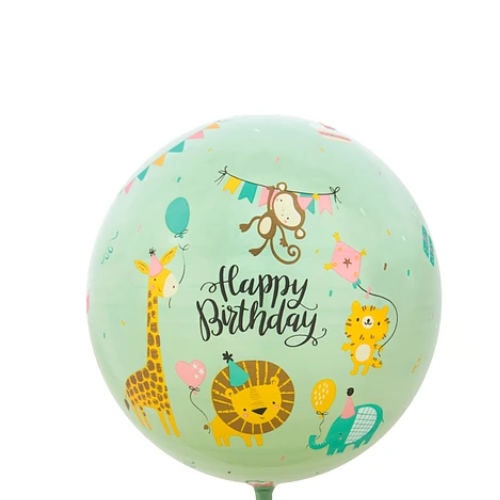 Globo Burbuja Jirafa Happy Birthday 80  cm-1