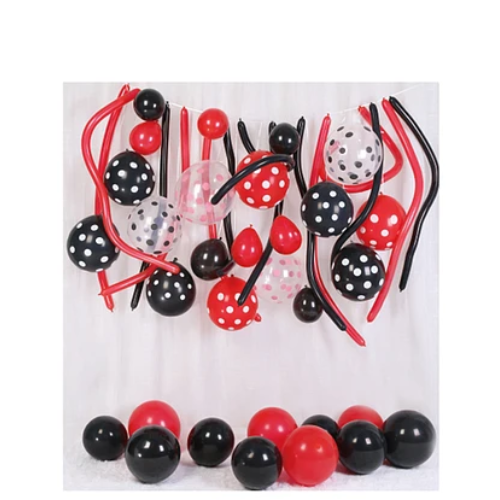 Set De Globos De Látex Rojo Y Negro 45pcs-1