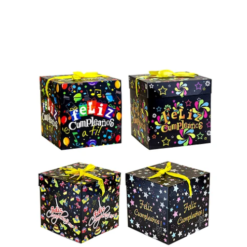 Caja de regalo feliz cumpleaños 22 cm Diseño aleatorio-1