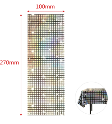 MANTEL CUADROS BRILLANTES 100X270CM-1