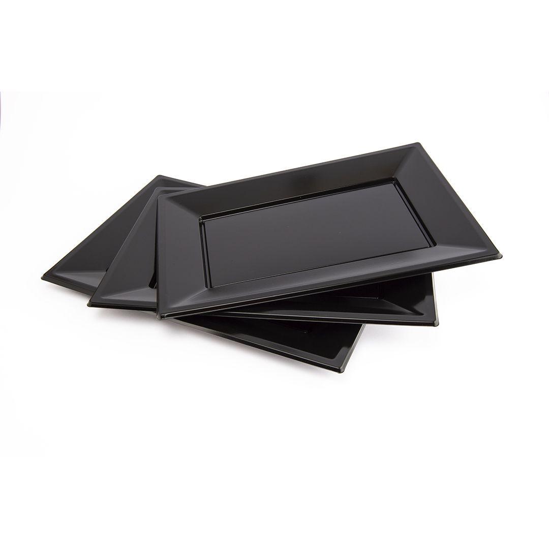 BANDEJA RECTANGULAR GRANDE NEGRO X3 UNI-0