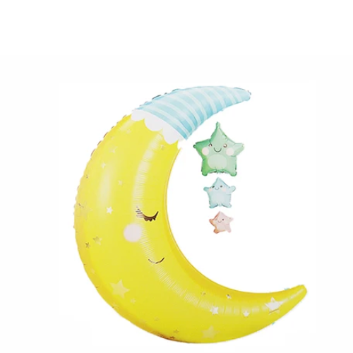 Globo Metálico Luna Y Estrellas 65x88 cm-1